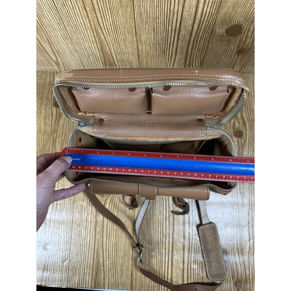 Vintage Alpex Camera Bag With Strap Brown Genuine Leather Made In Japan - Picture 14 of 16